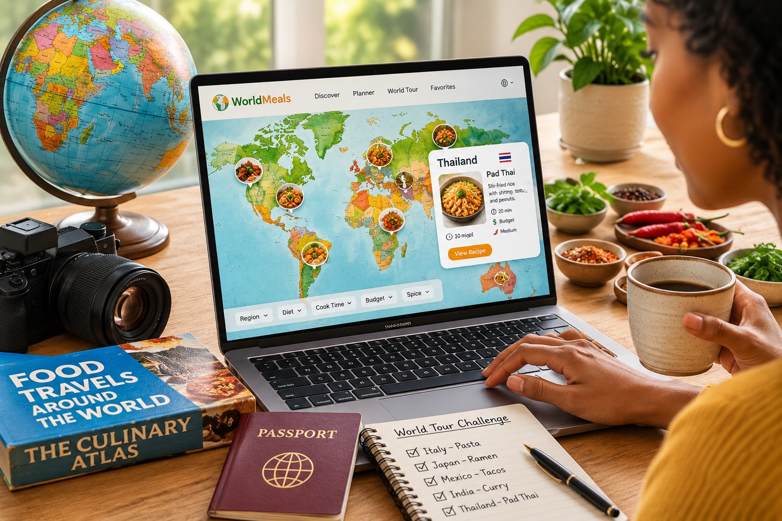 Exploring world cuisines with an interactive food map